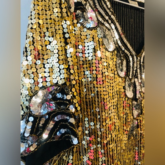Gold Sequin hand made in India L - Picture 8 of 9